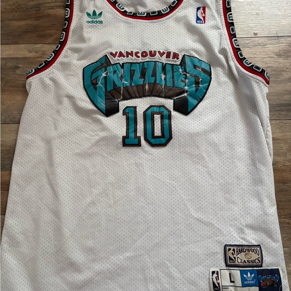 Adidas Vancouver Grizzlies White Jersey with Teal and Red Accents